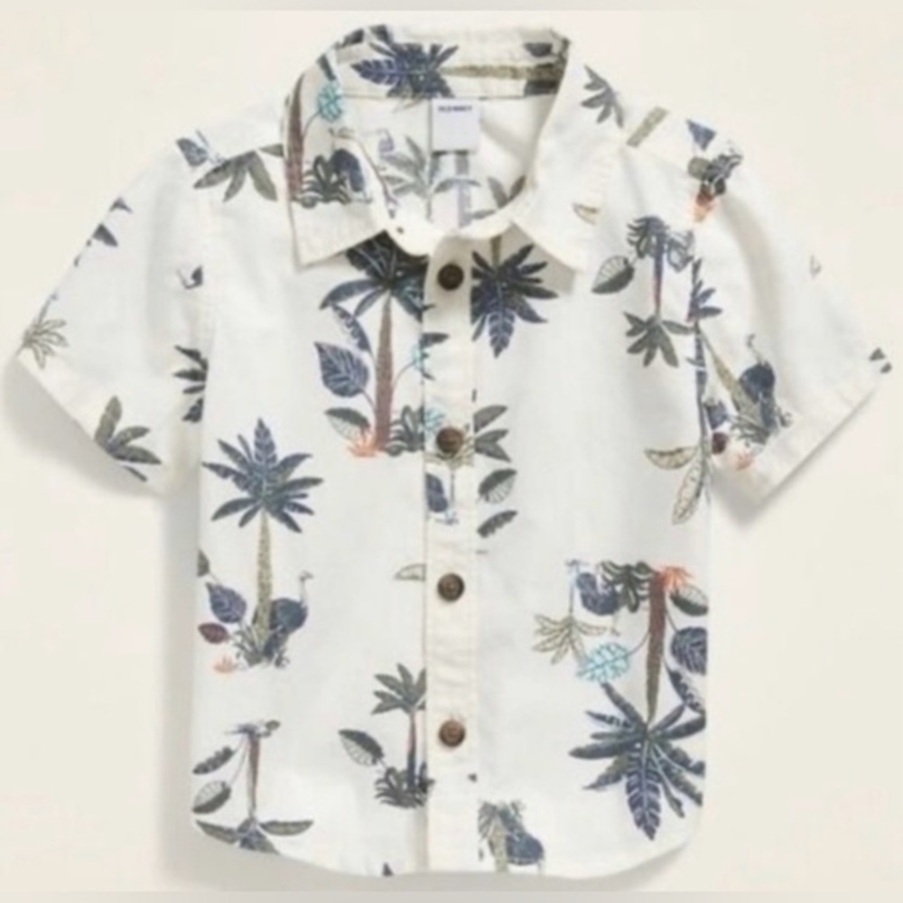 Old Navy Baby Boy Button Down Tropical Size 2T